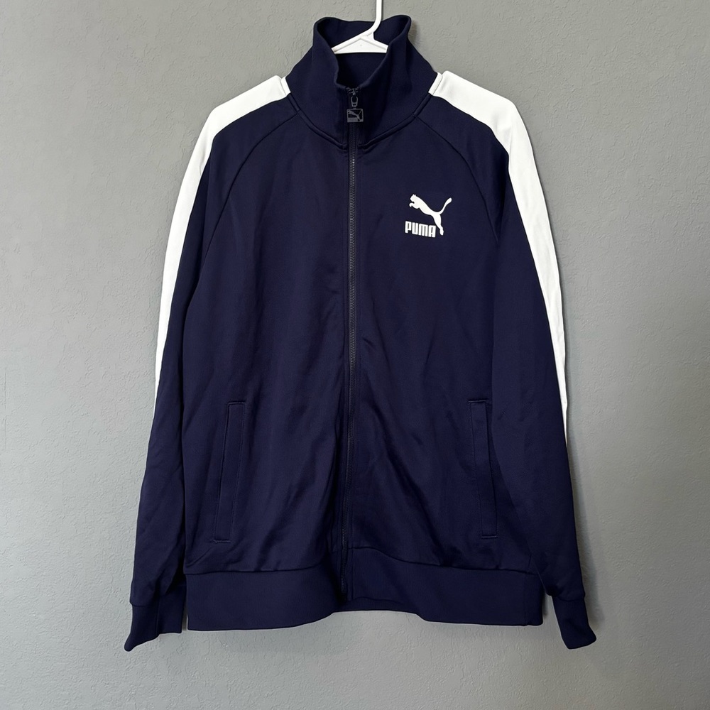 Puma Men's Navy and White Track Jacket